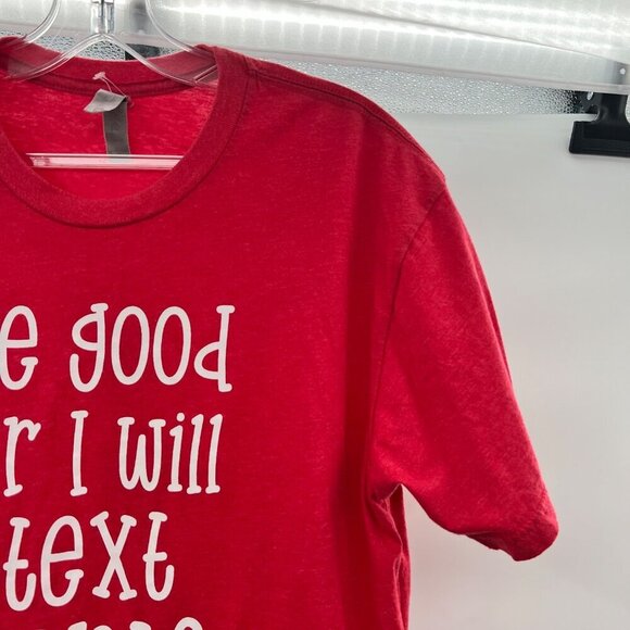 Next Level Apparel Women's Santa T-Shirt Red/White Size Medium - Picture 3 of 9